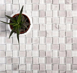 Apollo Tile Sparta Gray 12-in x 12-in Polished Glass; Stone Marble Basketweave Patterned Floor and Wall Tile (4.83-sq. ft/ Carton)