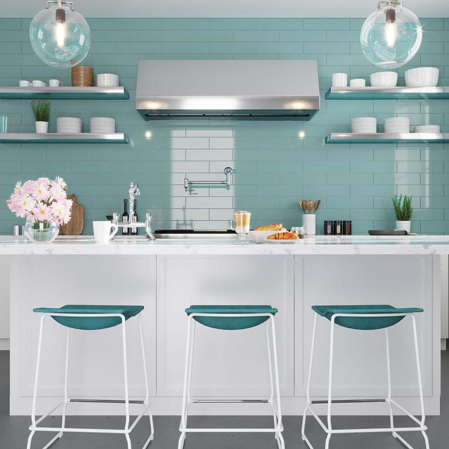 Apollo Tile (Sample) Wall Tile Turkish Blue 4-in x 4-in Glossy Glass Brick Subway Wall Tile