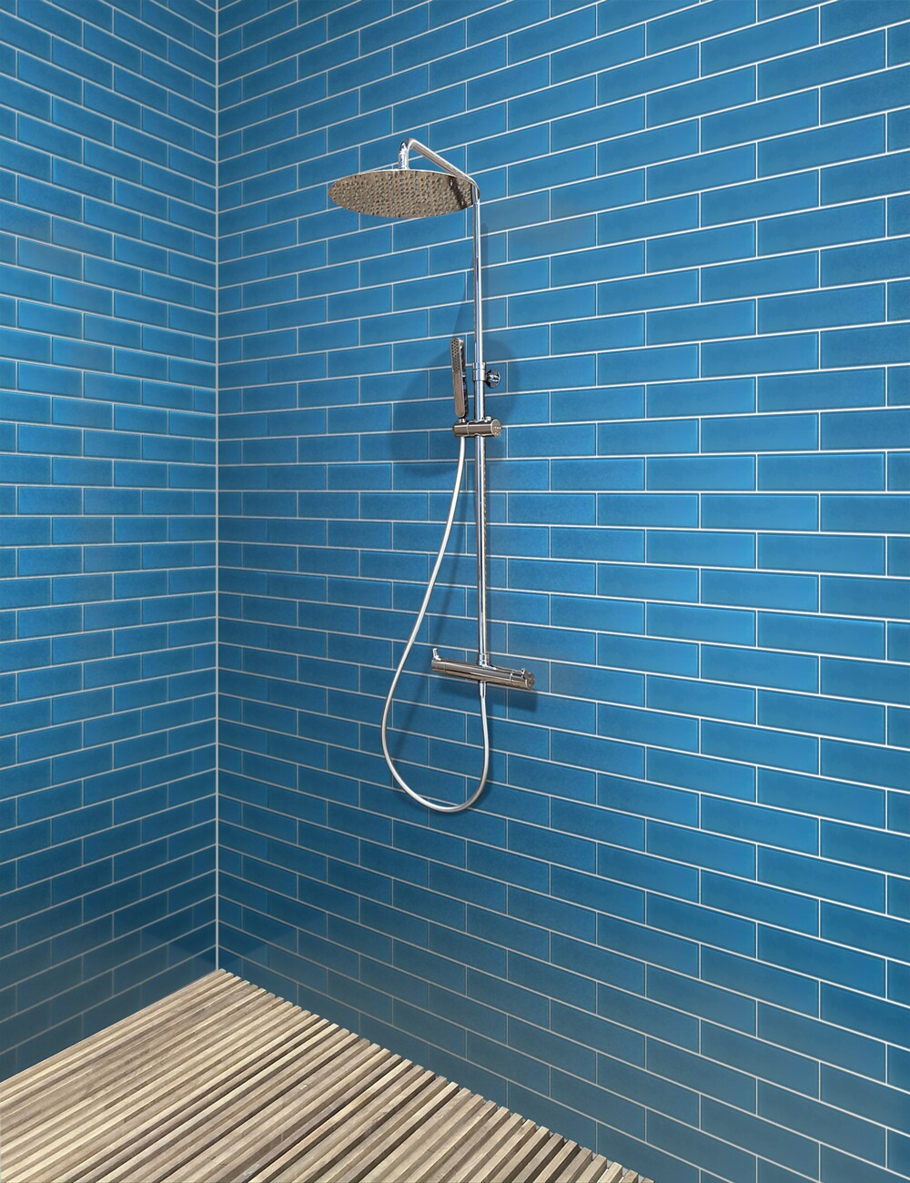 Apollo Tile (Sample) Wall Tile Blue 4-in x 6-in Matte Glass Subway Wall Tile