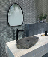 Apollo Tile (Sample) Colorway Gray 4-in x 4-in Glossy Glass Brick Subway Floor and Wall Tile