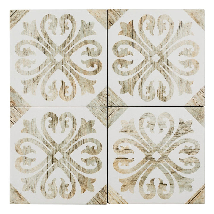 Boutique Ceramic Timberland Deco 6-in x 6-in Matte Porcelain Encaustic Floor and Wall Tile product image