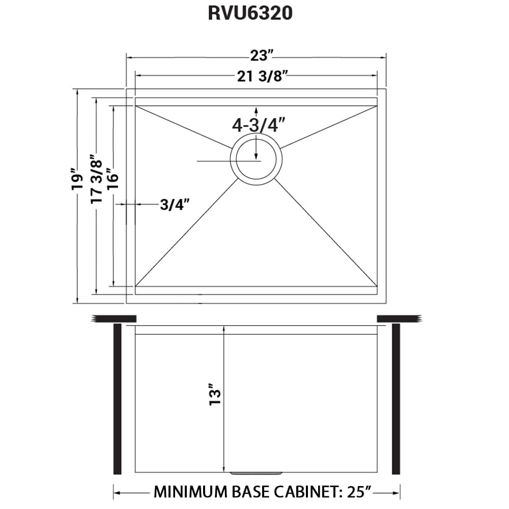 Ruvati Stainless Steel Undermount Laundry Sink with Drain - 21" x 18"
