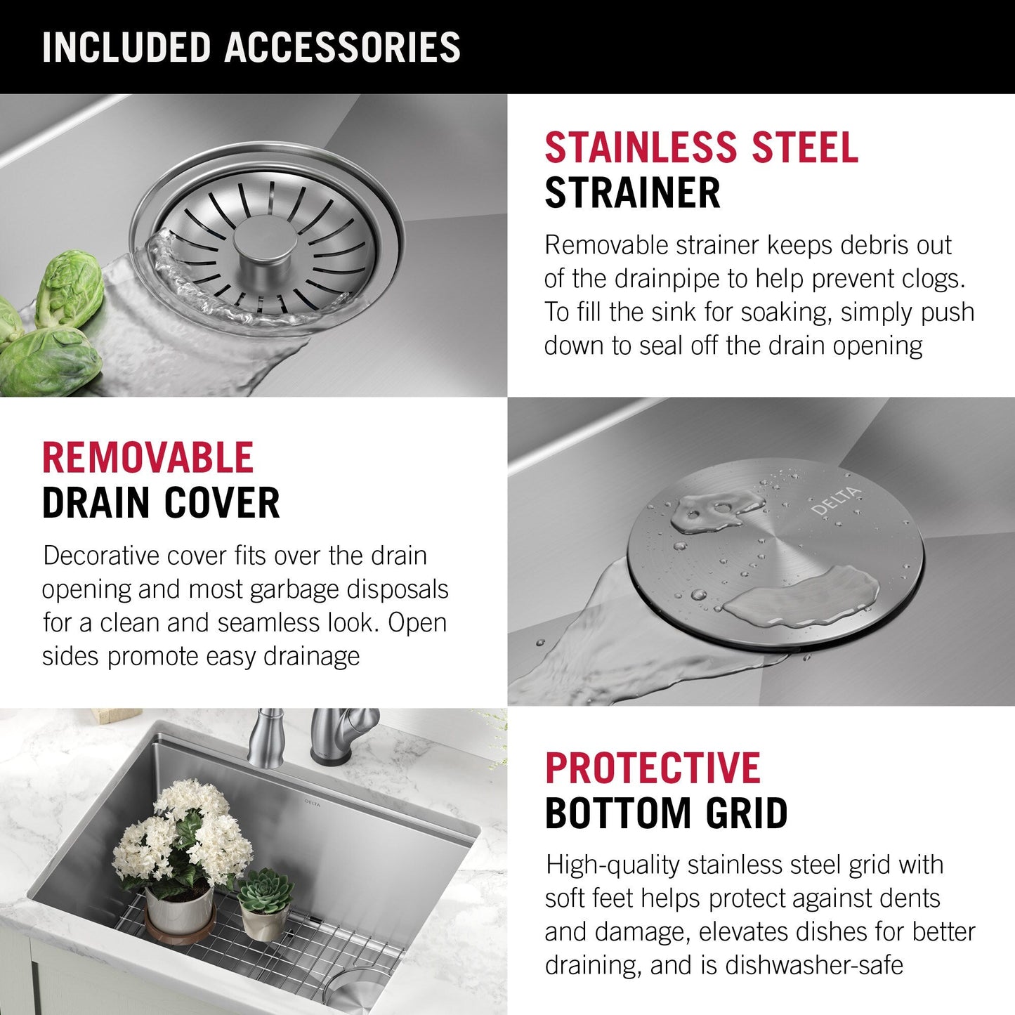 Delta Stainless Steel Undermount Laundry Sink with Drain