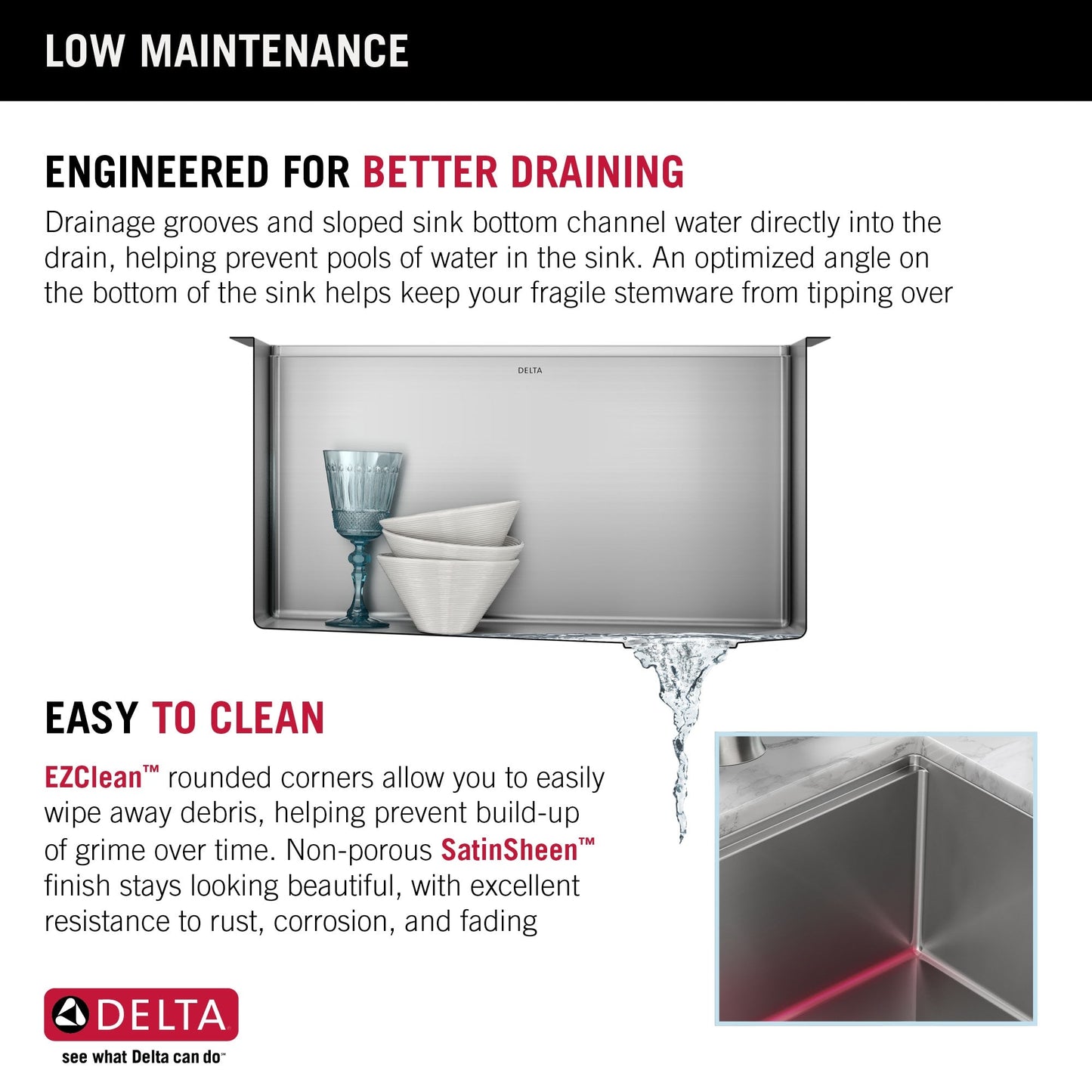Delta Stainless Steel Undermount Laundry Sink with Drain