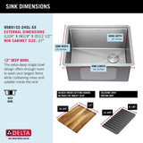 Delta Stainless Steel Undermount Laundry Sink with Drain