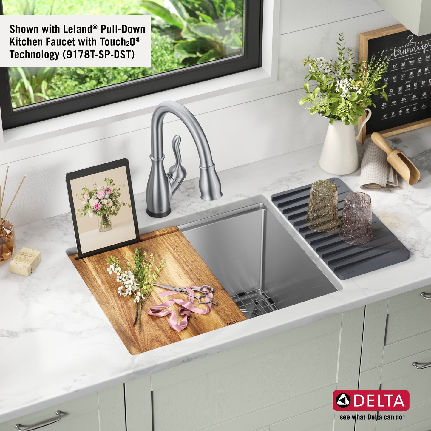 Delta Stainless Steel Undermount Laundry Sink with Drain