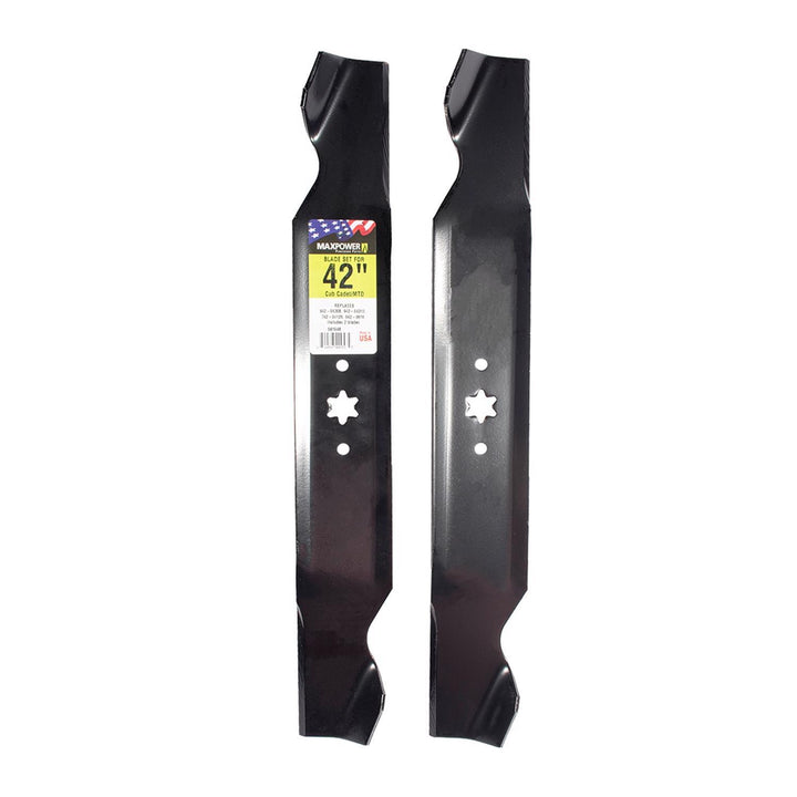 MaxPower 42 in. Standard Mower Blade Set for 42-in Deck Riding Mowers, 2-Pack