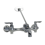 Exposed Yoke Adjustable Rough-In Wall Mount 2-Handle Utility Faucet in Rough Chrome with Offset Shanks - Super Arbor