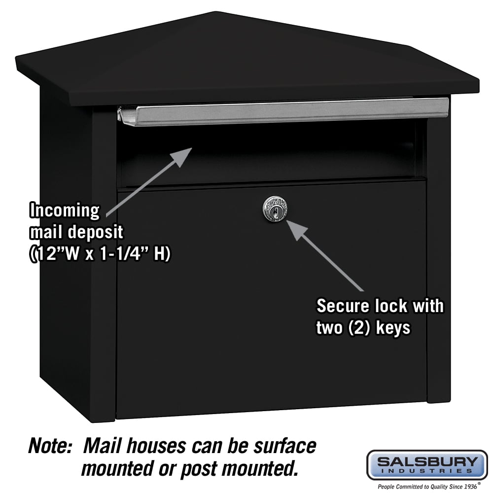 Salsbury Industries 4700 Series Mail House, Black, 17" W x 15" H x 8" D