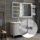 WELLFOR KAIF 23-in x 30-in Surface/Recessed Mount Aluminum Mirrored Soft Close Medicine Cabinet