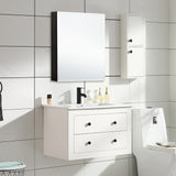 WELLFOR KAIF 23-in x 30-in Surface/Recessed Mount Black Mirrored Soft Close Medicine Cabinet