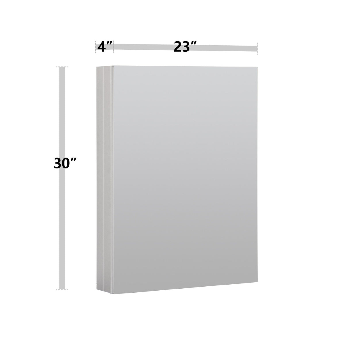 WELLFOR KAIF 23-in x 30-in Surface/Recessed Mount Aluminum Mirrored Soft Close Medicine Cabinet