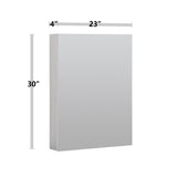WELLFOR KAIF 23-in x 30-in Surface/Recessed Mount Aluminum Mirrored Soft Close Medicine Cabinet