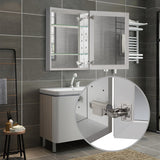 WELLFOR KAIF 16-in x 20-in Surface/Recessed Mount Aluminum Mirrored Soft Close Medicine Cabinet