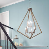 Kichler Deryn 8-Light Distressed Gray Farmhouse Cage Chandelier
