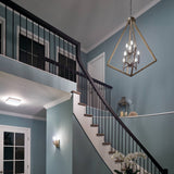Kichler Deryn 8-Light Distressed Gray Farmhouse Cage Chandelier