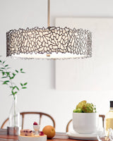 Kichler Silver Coral 4-Light Classic Pewter Transitional Etched Glass Drum Medium Hanging Single