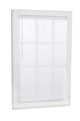 Project Source Room Darkening 1-in Slat Width 35-in x 64-in Cordless White Vinyl Mini Blinds