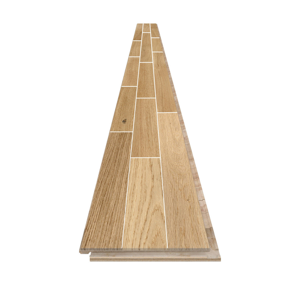 allen + roth European white oak Brushed is an Oak wood floor with brown, a wire brushed texture, and a low-gloss finish that highlights the wood’s natural variation hardwood flooring — view 10