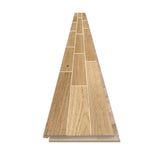 allen + roth European white oak Brushed is an Oak wood floor with brown, a wire brushed texture, and a low-gloss finish that highlights the wood’s natural variation hardwood flooring — view 10