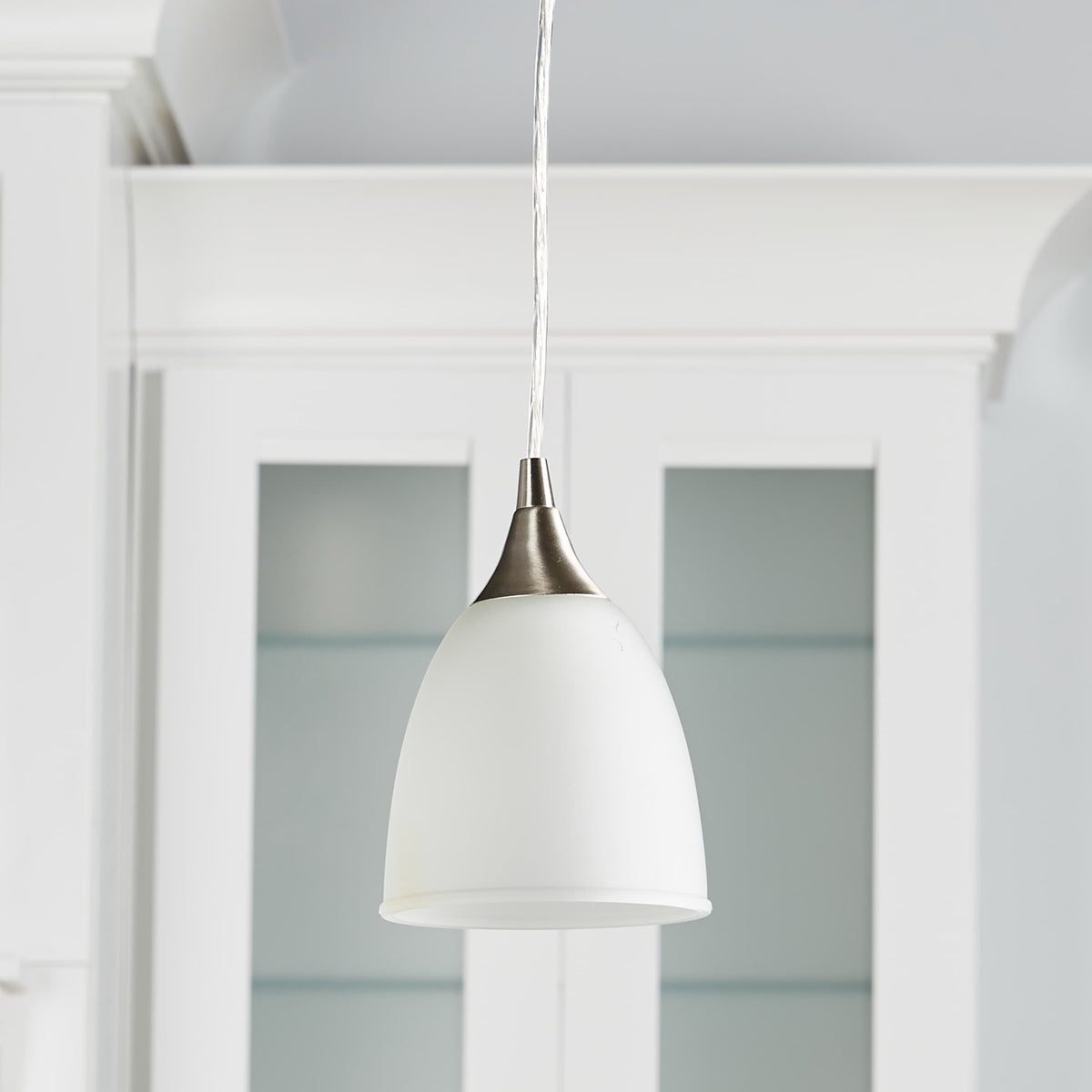 Portfolio Nickel Transitional Teardrop Pendant Light, Mix and Match Mini, 63-in Max Height