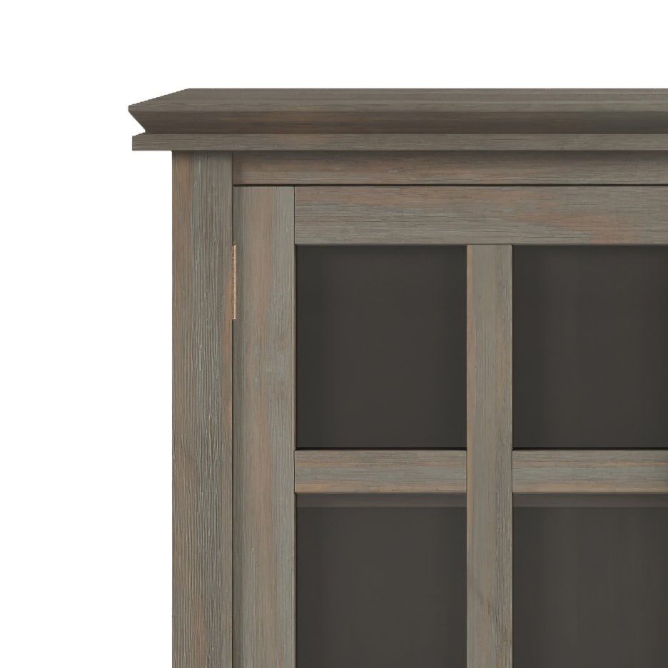 Simpli Home Artisan Distressed Grey Transitional Wood Media Cabinet