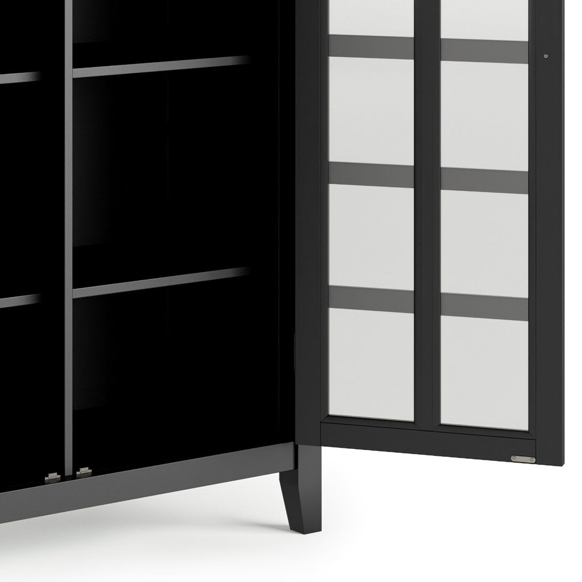 Simpli Home Artisan Black Transitional Wood Media Cabinet