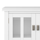 Simpli Home Artisan White Transitional Wood Media Cabinet