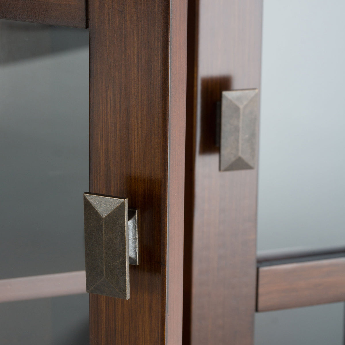 Simpli Home Artisan Russet Brown Transitional Wood Media Cabinet