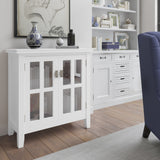 Simpli Home Artisan White Transitional Wood Media Cabinet