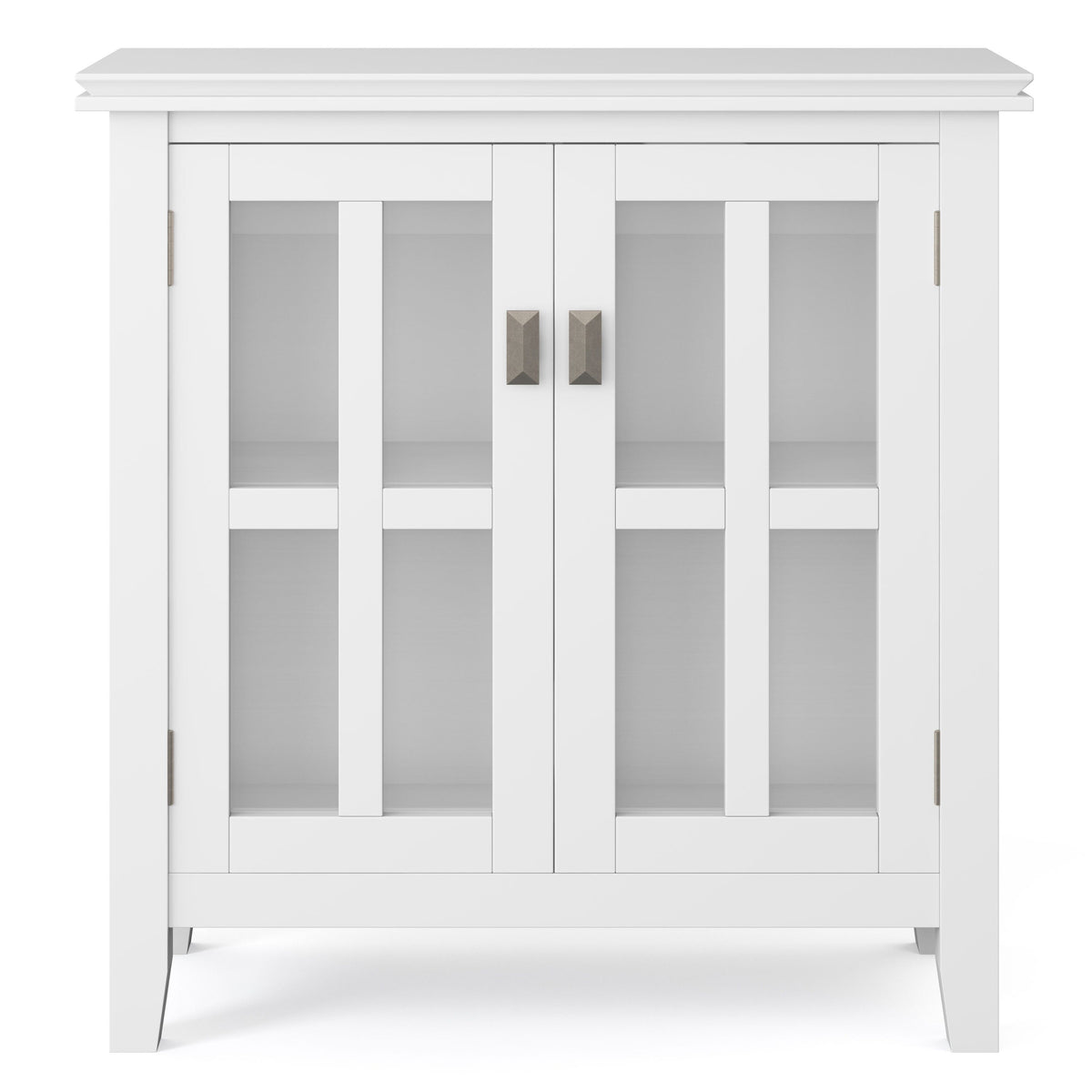 Simpli Home Artisan White Transitional Wood Media Cabinet