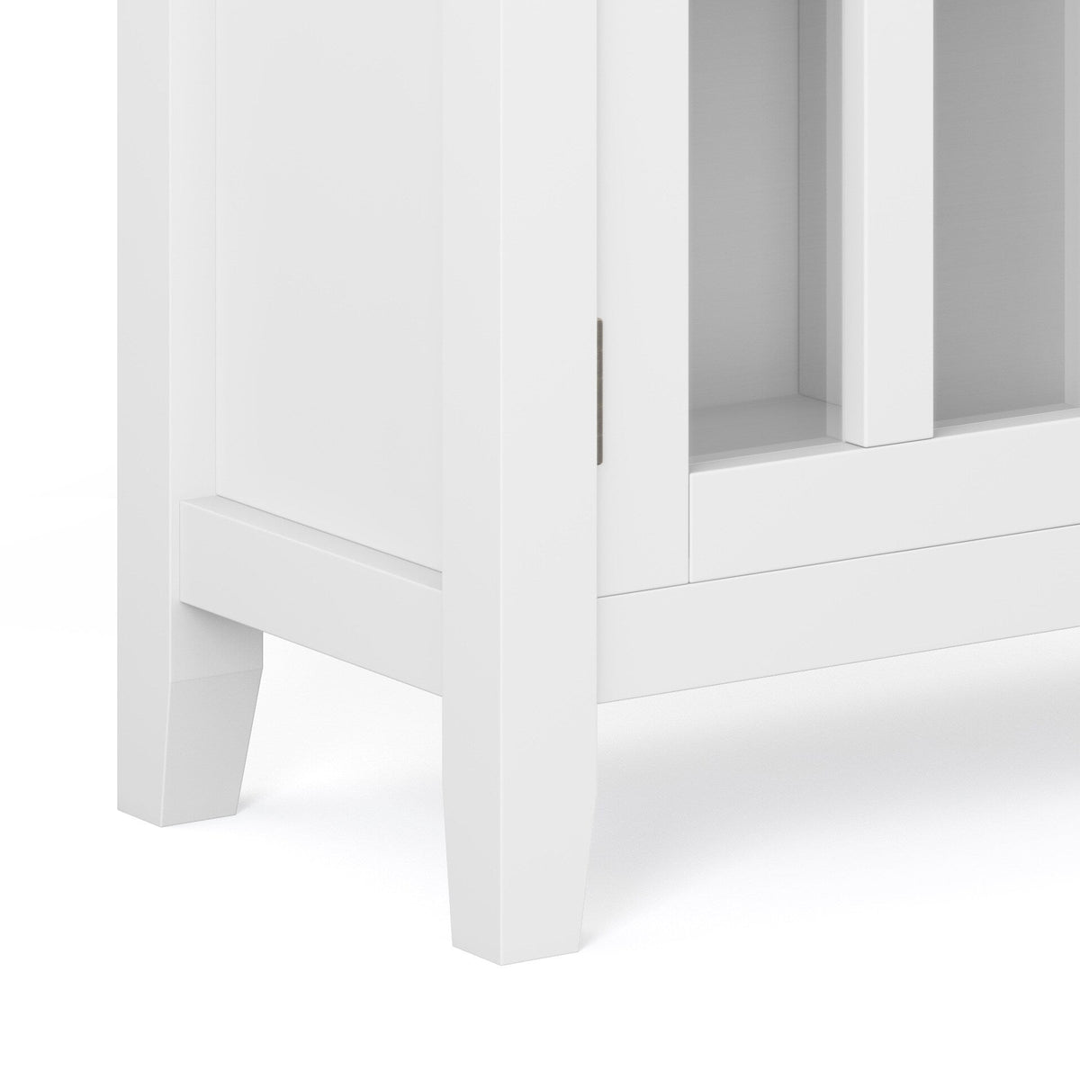 Simpli Home Artisan White Transitional Wood Media Cabinet