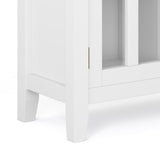 Simpli Home Artisan White Transitional Wood Media Cabinet