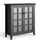 Simpli Home Artisan Black Transitional Wood Media Cabinet