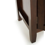 Simpli Home Artisan Russet Brown Transitional Wood Media Cabinet