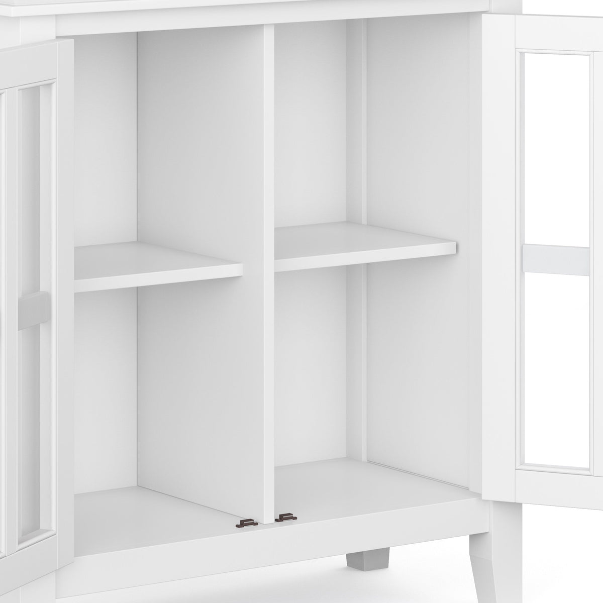 Simpli Home Artisan White Transitional Wood Media Cabinet
