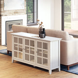 Simpli Home Acadian White Transitional Wood Media Cabinet