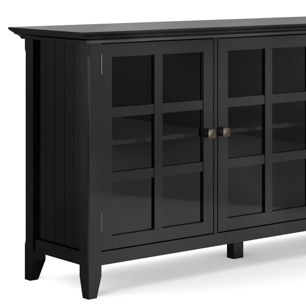 Simpli Home Acadian Black Transitional Wood Media Cabinet