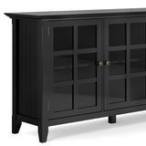 Simpli Home Acadian Black Transitional Wood Media Cabinet