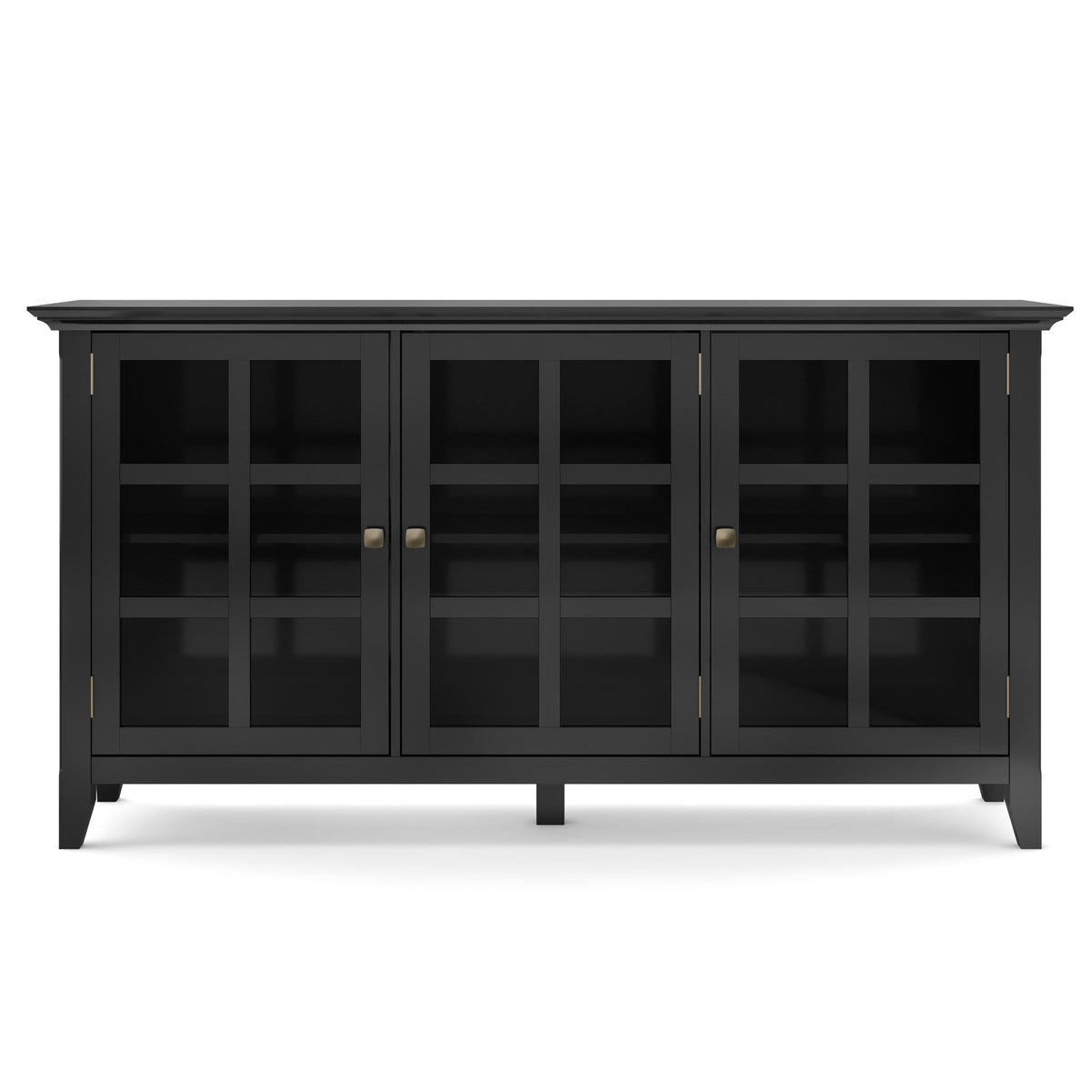 Simpli Home Acadian Black Transitional Wood Media Cabinet