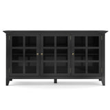 Simpli Home Acadian Black Transitional Wood Media Cabinet