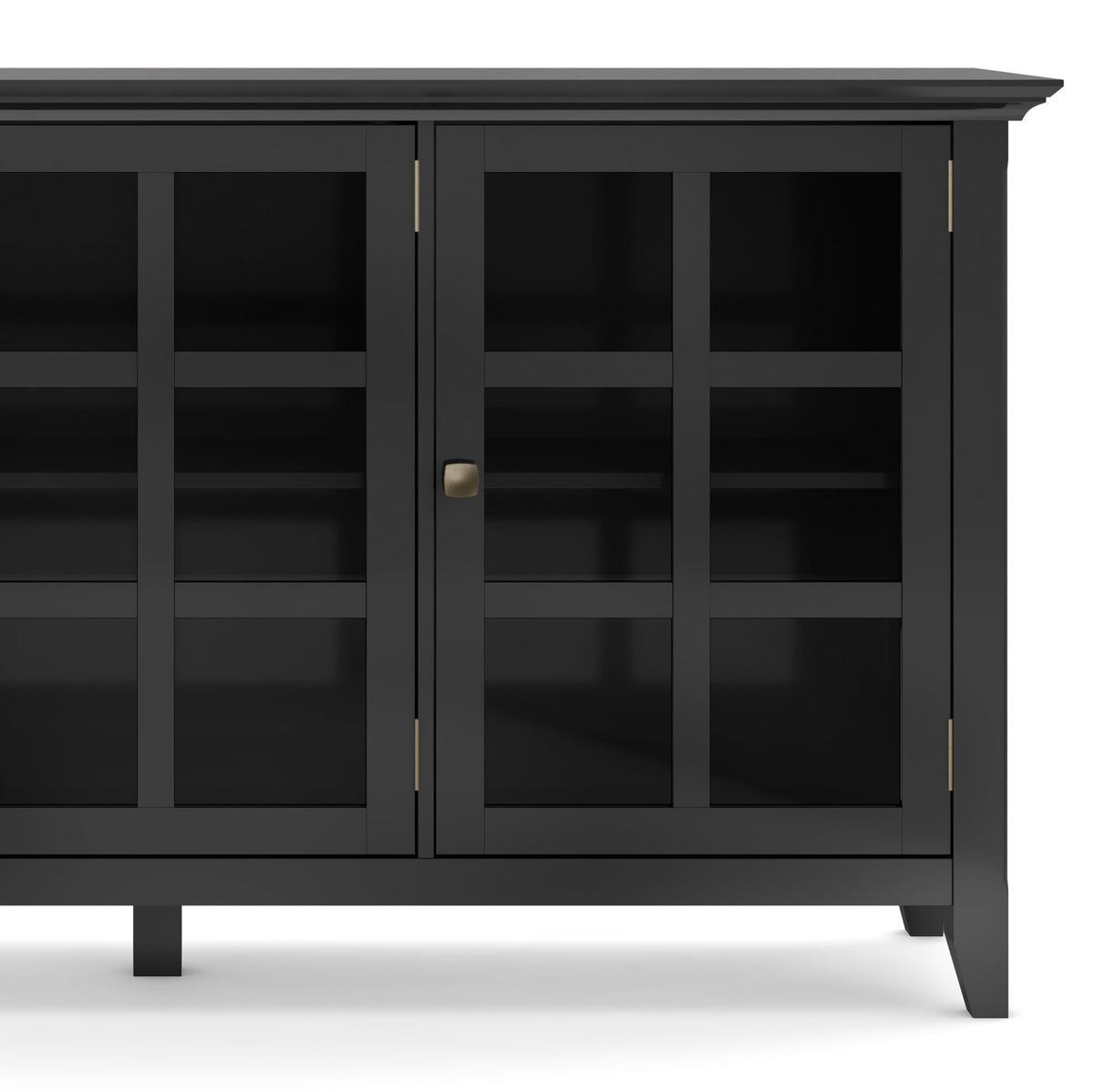 Simpli Home Acadian Black Transitional Wood Media Cabinet