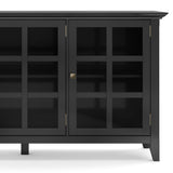 Simpli Home Acadian Black Transitional Wood Media Cabinet
