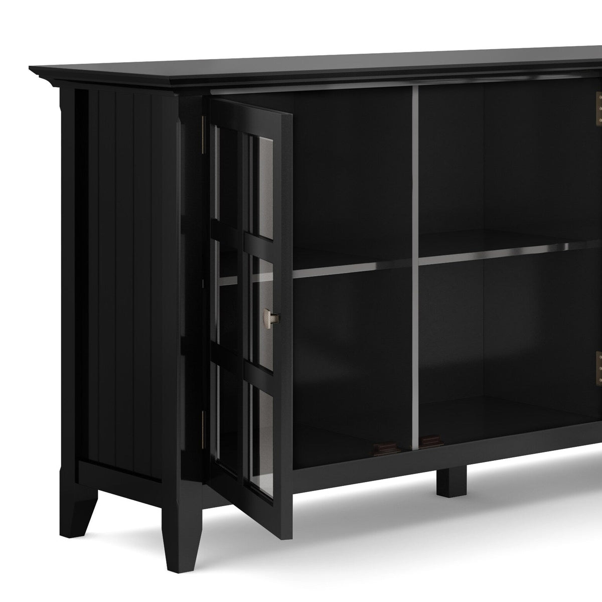 Simpli Home Acadian Black Transitional Wood Media Cabinet