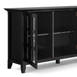Simpli Home Acadian Black Transitional Wood Media Cabinet