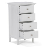 Simpli Home Acadian 18.1-in x 32.1-in x 15.75-in White Freestanding Soft Close Linen Cabinet