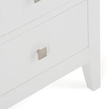 Simpli Home Acadian 18.1-in x 32.1-in x 15.75-in White Freestanding Soft Close Linen Cabinet