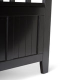 Simpli Home Acadian Modern Black Storage Bench with Storage 48-in x 17-in x 9.65-in