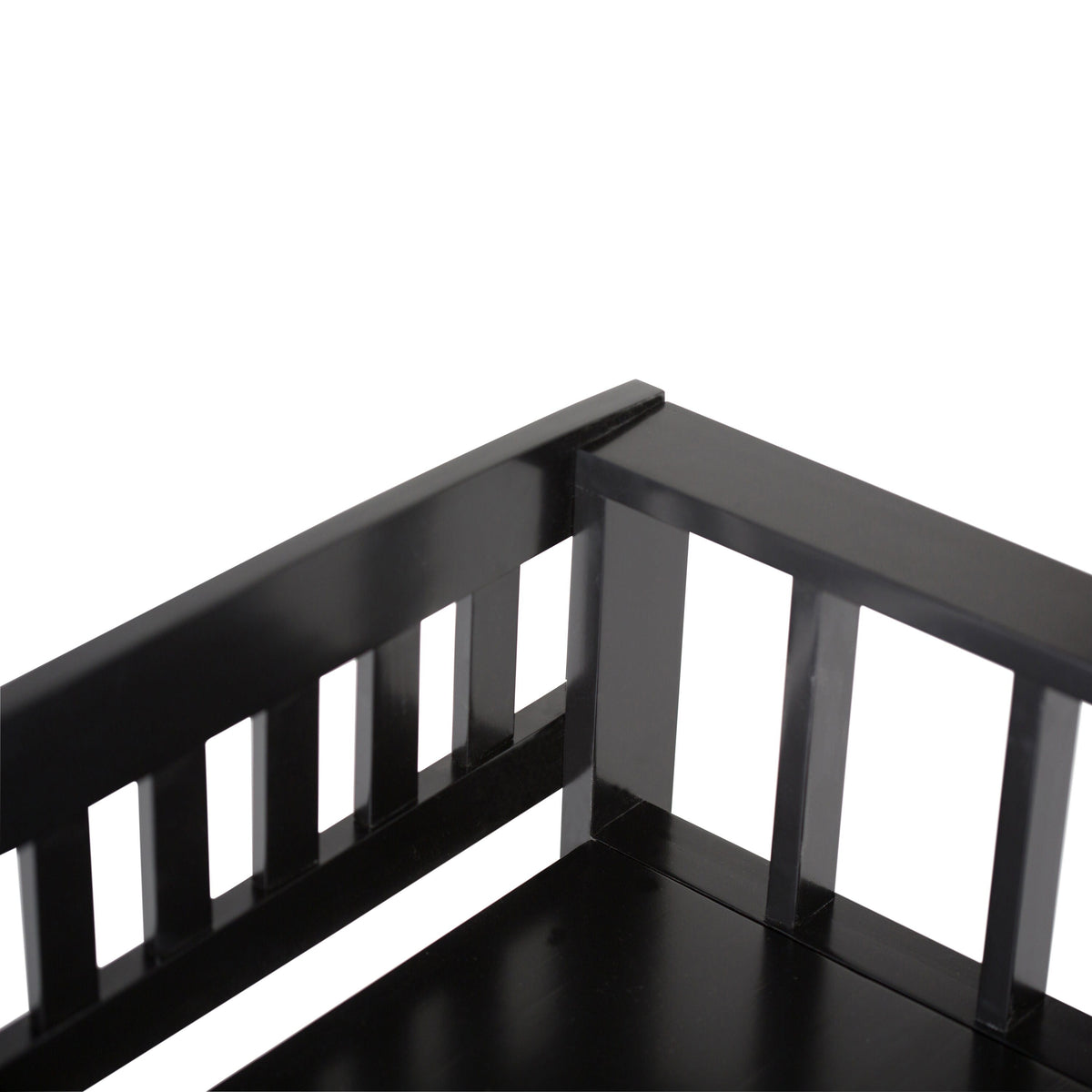 Simpli Home Acadian Modern Black Storage Bench with Storage 48-in x 17-in x 9.65-in