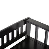 Simpli Home Acadian Modern Black Storage Bench with Storage 48-in x 17-in x 9.65-in